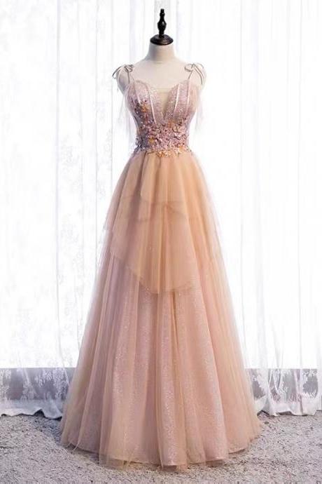 Spaghetti strap evening dress,fairy party dress,cute prom dress,Custom Made