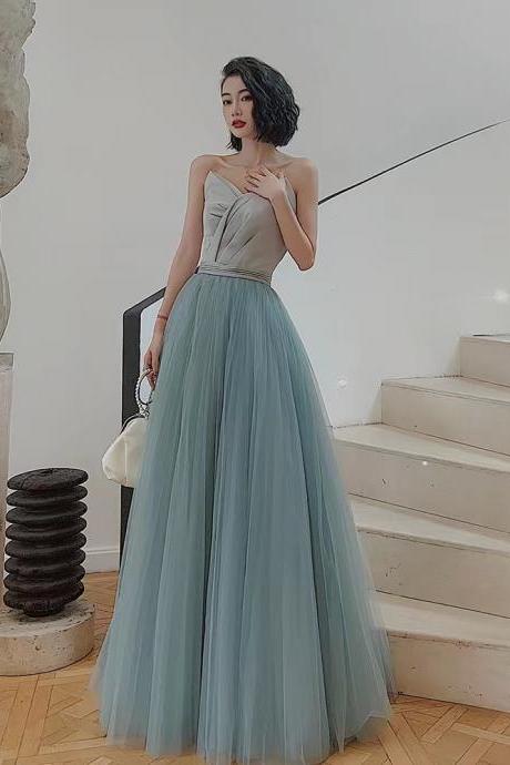 Strapless Prom Dress, Sexy Party Dress,blue Evening Dress,custom Made