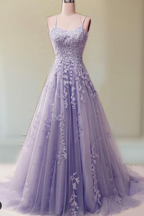 Sexy backless dress, purple party dress, elegant wedding dress,spaghetti strap prom dress,Custom made