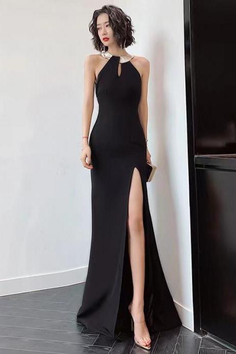 Stylish Party Dress,sexy Prom Dress,black Evening Dress,halter Neck Party Dress, Custom Made