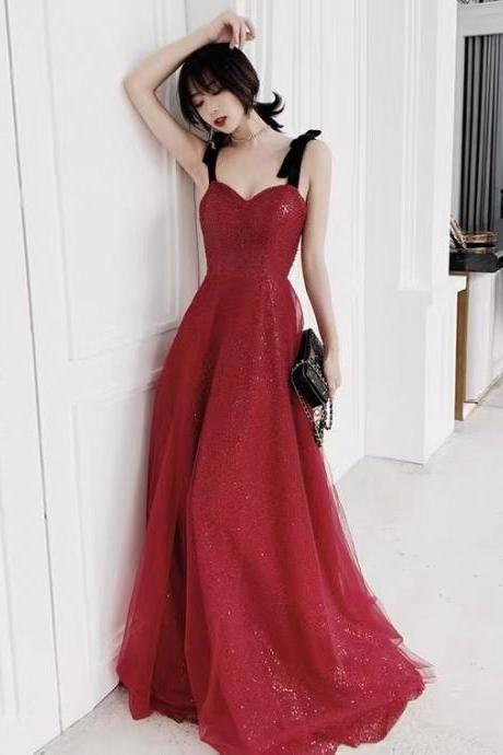 Red Prom Dress, Sexy Party Dress,spaghetti Strap Evening Dress,custom Made