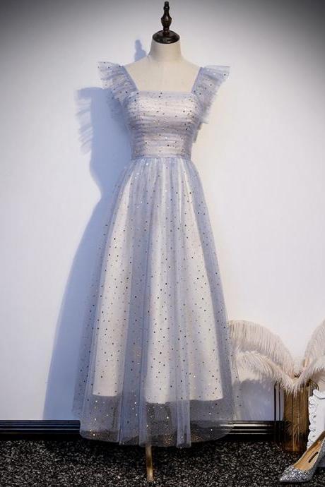 Spaghetti Strap Midi Dress ,fairy Prom Dress,light Blue Party Dress,custom Made