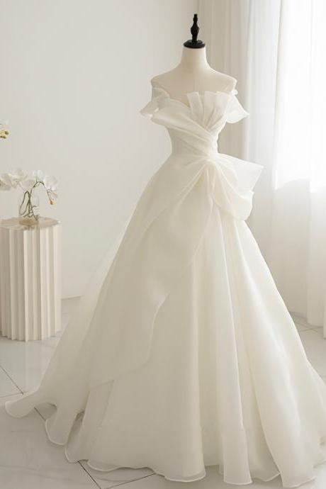 Off Shoulder Wedding Dress, White Bridal Dress, Elegant Wedding Dress,custom Made
