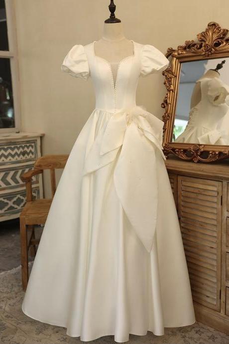 White prom dress,cute party dress,sweet bridal dress,custom made