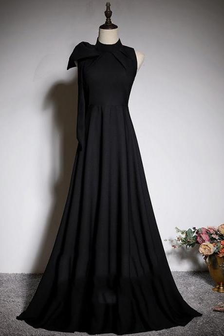 High Neck Prom Dress,black Evening Dress,stylish Party Dress,custom Made
