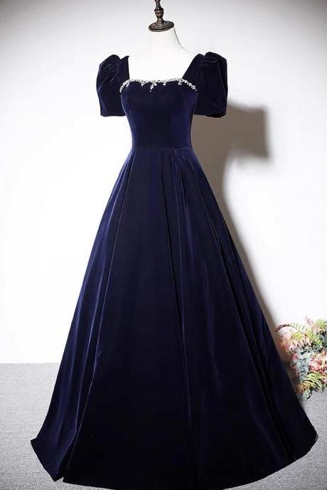 High Quality Prom Gown, Velvet Evening Dress, Off Shoulder Party Dress,custom Made