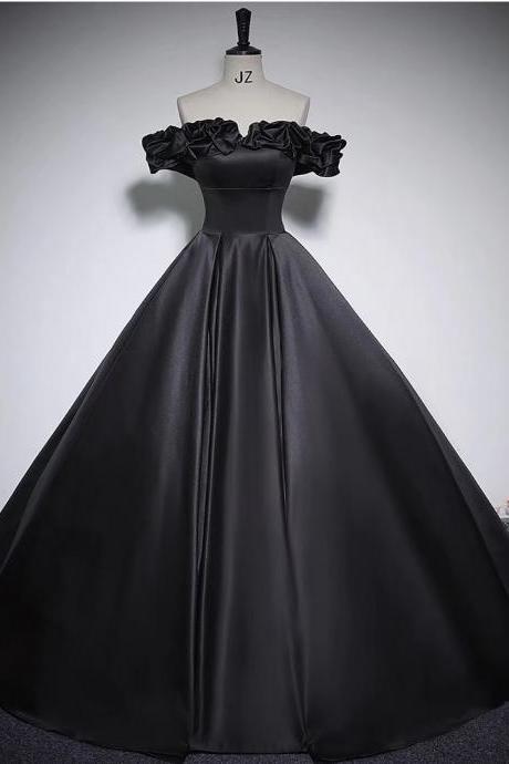 Couture Prom Dress, Princess Pompadour Ball Gown Dress,off Shoulder Party Dress,vintage Black Dress,custom Made