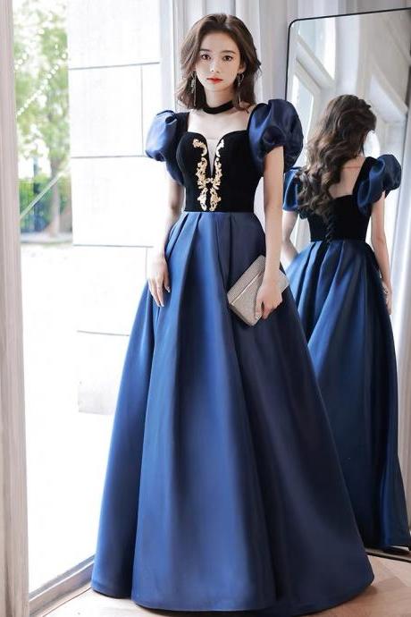 Strapless Prom Dresses, Royal Blue Party Dresses, Vintage Evening Dresses,custom Made