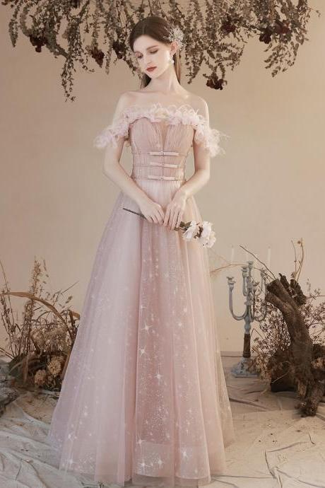 Spaghetti Starp Prom Dress, Pink Bridesmaid Dress, Fairy Party Dress,custom Made