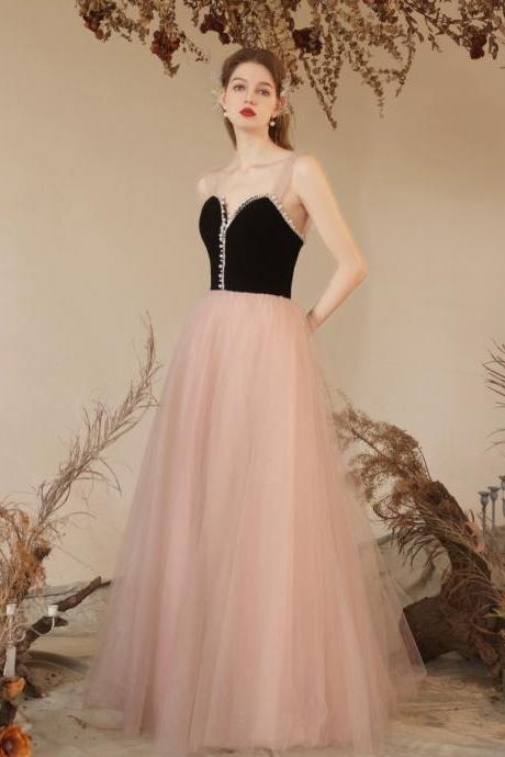 Pink Bridesmaid Dress, Fairy Prom Dress, Long Red Dress, Strapless Evening Gown,custom Made
