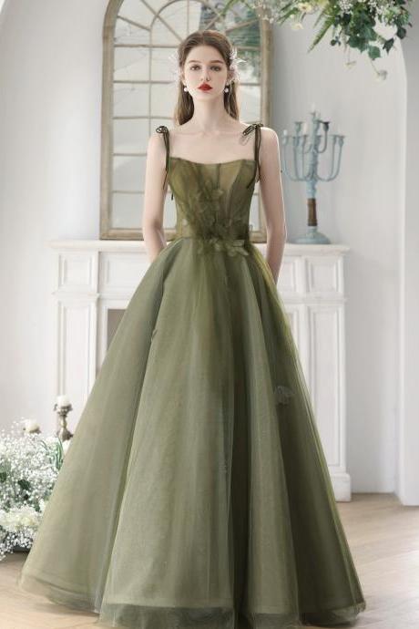 Green Prom Dresses, Halter Dresses, Fairy Bridesmaid Dresses, Green Party Dresses,custom Made