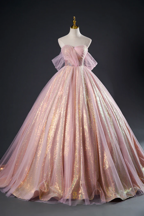 Enchanted Evening Pink Glitter Ball Gown