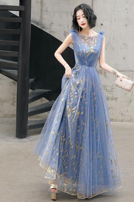 Elegant Prom Dress, Fairy Fluffy Starry Sky Party Dress,sleeveless Evening Dress