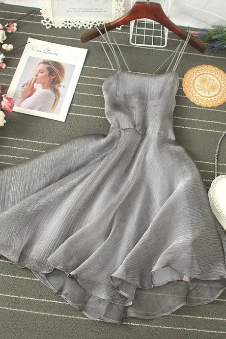 Cute Tulle Backless Short Dress Mini Dress
