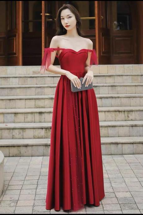 Spaghetti Strap/off Shoulder Red Dress,simple Party Dress