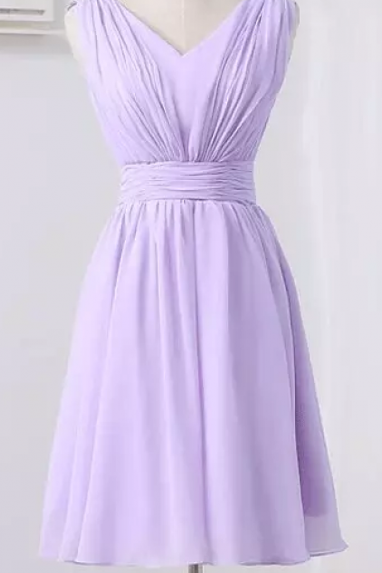 Lilac Short Graduation Dresses,purple Homecoming Dress,chic Bridesmaid Dress