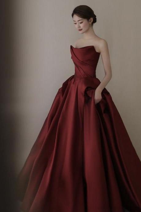 Strapless Evening Dress Red Charming Prom Dress Pretty Party Dress