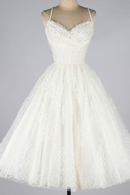 Elegant Sweetheart Tulle Homecoming Dress, Beautiful Strap White Party Dress
