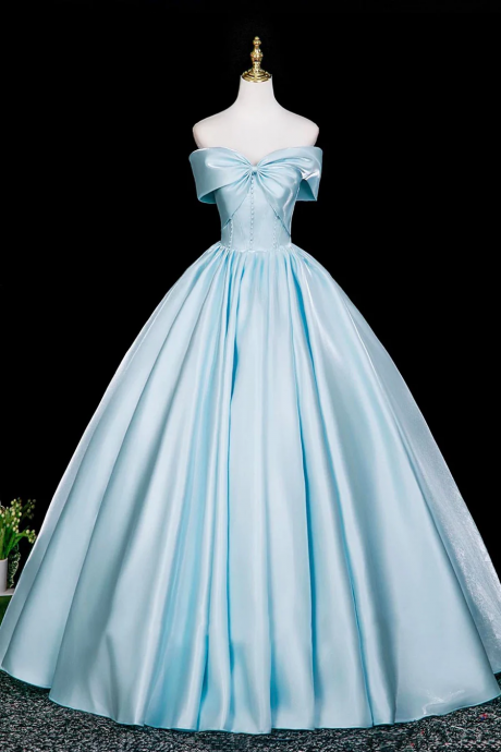 satin blue dress bridesmaid Elegant Bridesmaid Dresses Satin Long V Neck Lace Appliques – Lisposa main image 0