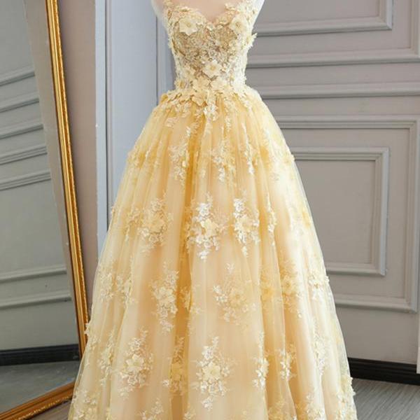 Yellow Dress, Party Dress, Long Dress, Wedding Dress