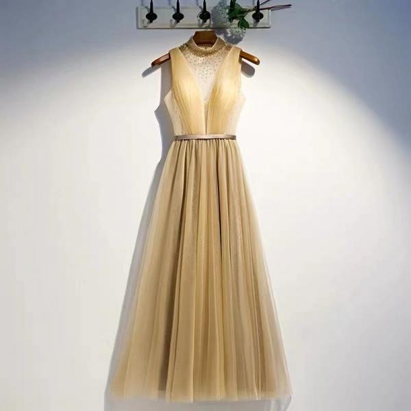 Yellow high neck dress