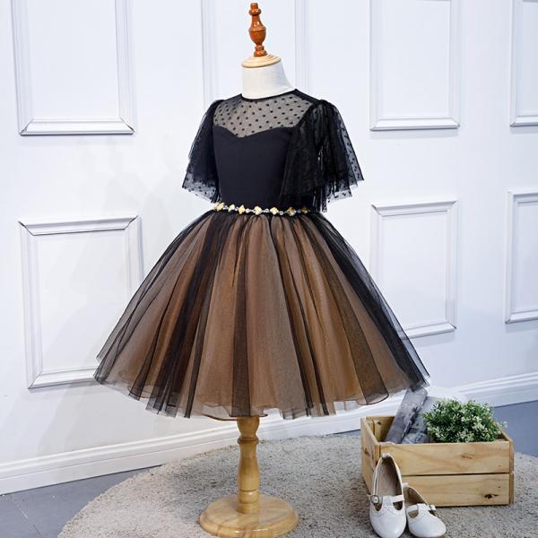 Kid Girl Princess Autumn Peng Yarn Catwalk Piano Host Dresses main image 1