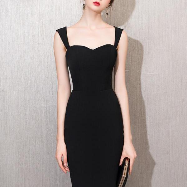 Spaghetti Strap Dress,black Little Dress,sexy Midi Dress,custom Made on ...