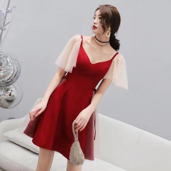 Red Little Dress , Fairy Dress, Modern Short Dress,custom