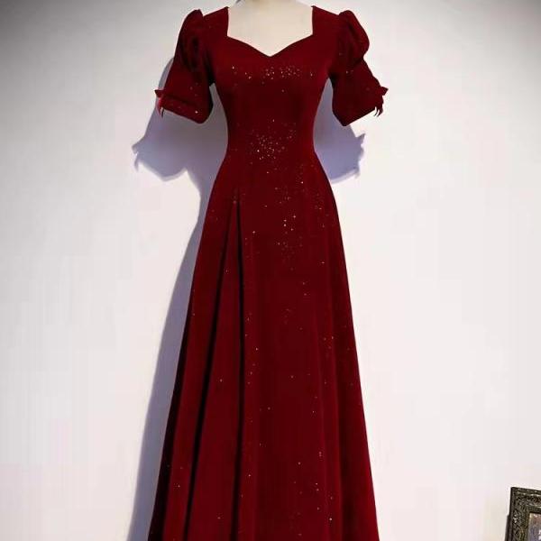 New red prom dress, sweet evening dress, princess party dress,custom made