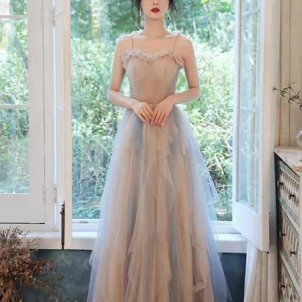 Fairy prom dress,spaghetti strap party dress,cute birthday dress,custom made