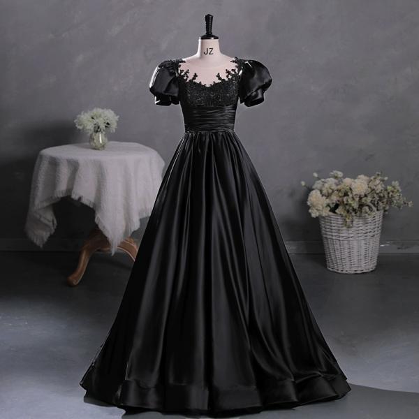 roolee dress Modest Wrap Maxi elegant black dress Size:48/3XL Azazie Ocean Stretch Satin
