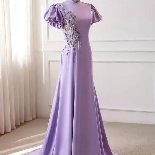 Lavender Stripe Converter Gown main image 1