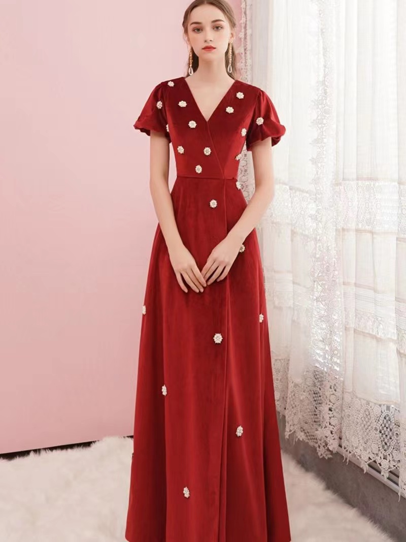 New,vneck Wedding Dress, Elegant Bridal Dress,beaded Bridal Dress,custom Made on Luulla