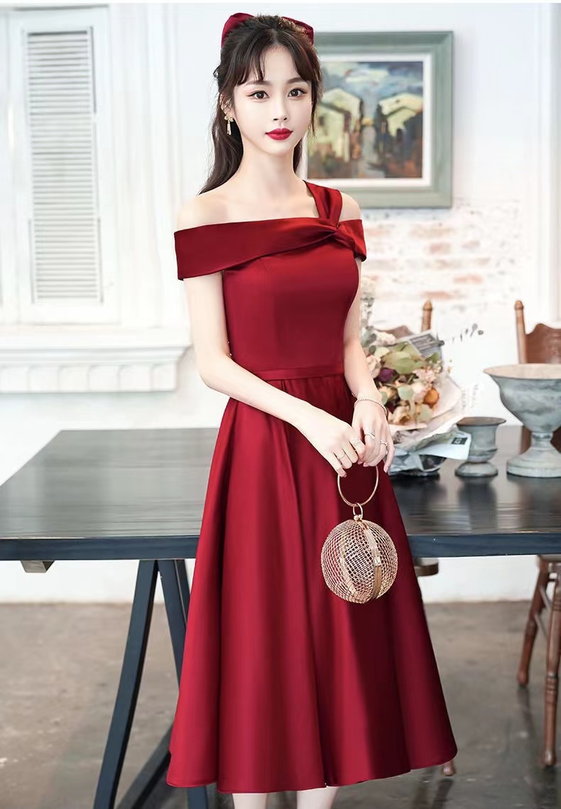 Off Shoulder Party Dress,red Birthday Dress, Saitn Homecoming Dress 