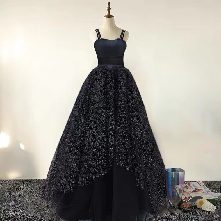 Spaghetti Strap Party Dress, Sexy Prom Dress ,black Dress,custom Made ...