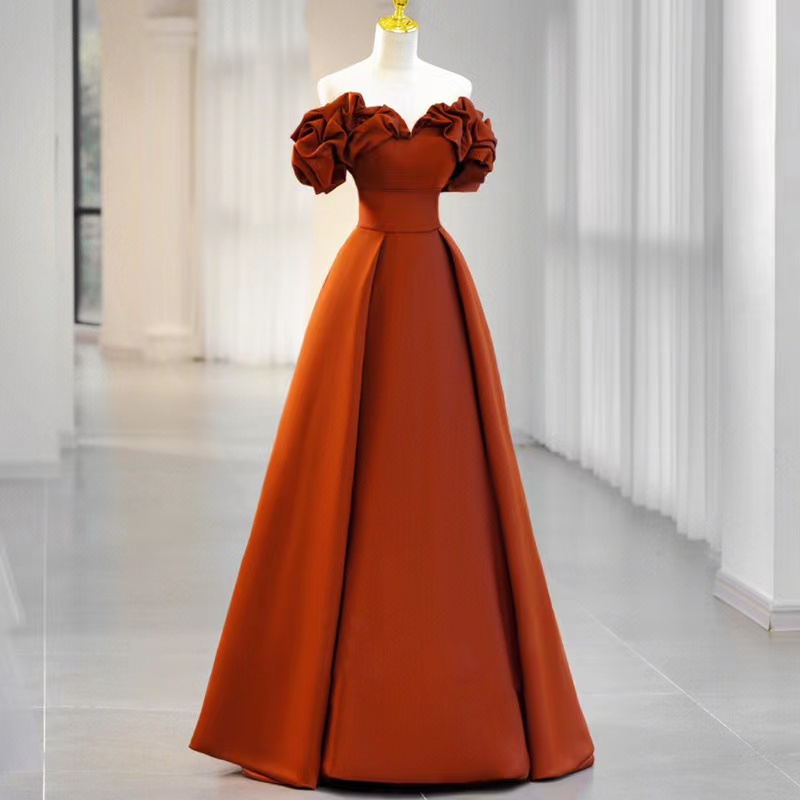 Charming One Shoulder Orange Evening Dress With Split  cc762 main image 1
