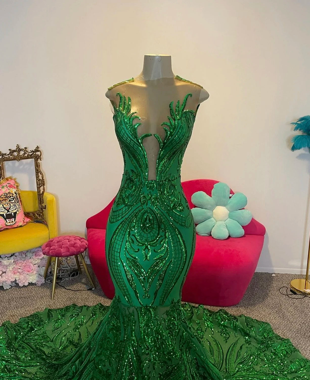 Stunning Green Mermaid Evening Gowns