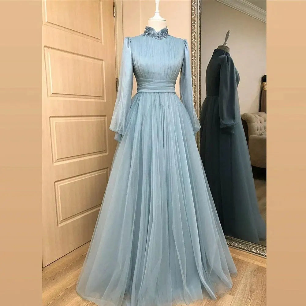 Light Blue evening dresses elegant party gown for women main image 1