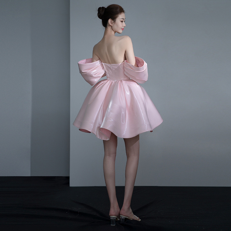 Pink One Shoulder Layers Cute Homecoming Dress Short Party Dress, DP3231
