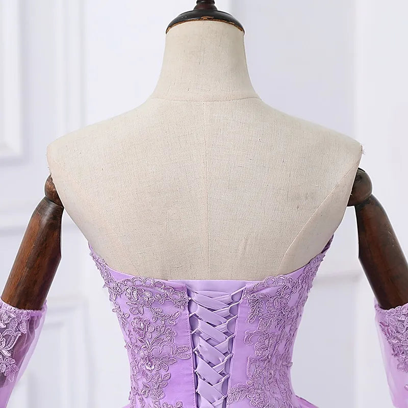 Lavender Ball Gown With Detachable Sleeves on Luulla