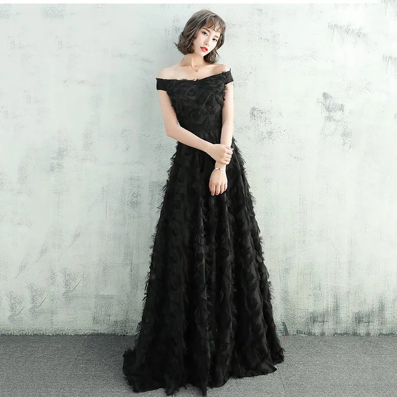 Off Shoulder Black Lace Dress