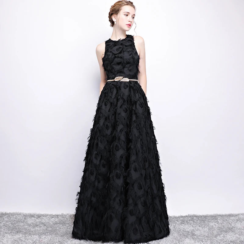 Draped Neckline Sleeveless Evening Gown in Black and White with Contrast Flounce