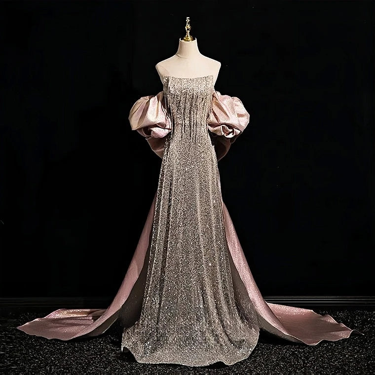 Sparkling Off-shoulder Gown With Voluminous Sleeves on Luulla