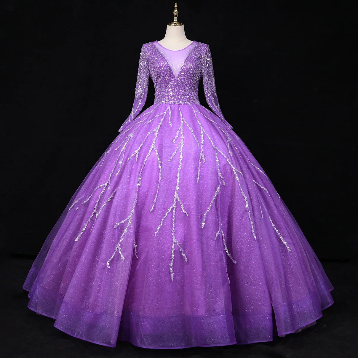 Sparkling Purple Ball Gown With Sequin Detail on Luulla