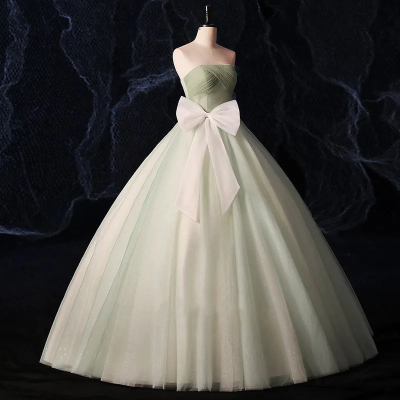 Strapless Tulle Gown With Large Bow Accent on Luulla