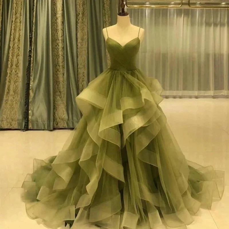 Green Tulle Gown